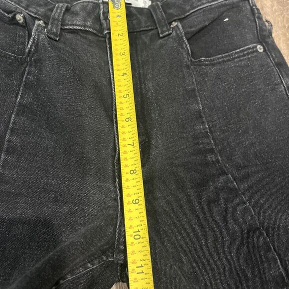 Abercrombie & Fitch Women's The Skinny High Rise Curve Black Slit Jeans 26 2R - Picture 12 of 15